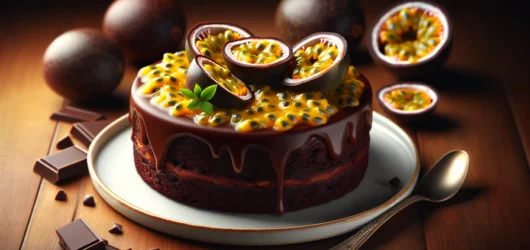 Bolo de Chocolate com Cobertura de Maracujá: Uma Delícia Refrescante