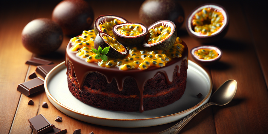 Bolo de Chocolate com Cobertura de Maracujá: Uma Delícia Refrescante