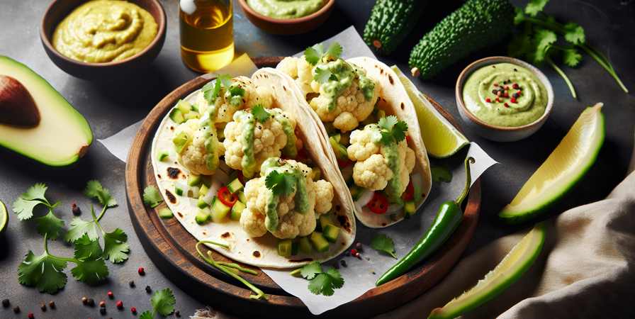 Tacos de Couve-Flor com Guacamole: Uma Explosão de Sabores Tacos de Couve-Flor com Guacamole: Uma Explosão de Sabores